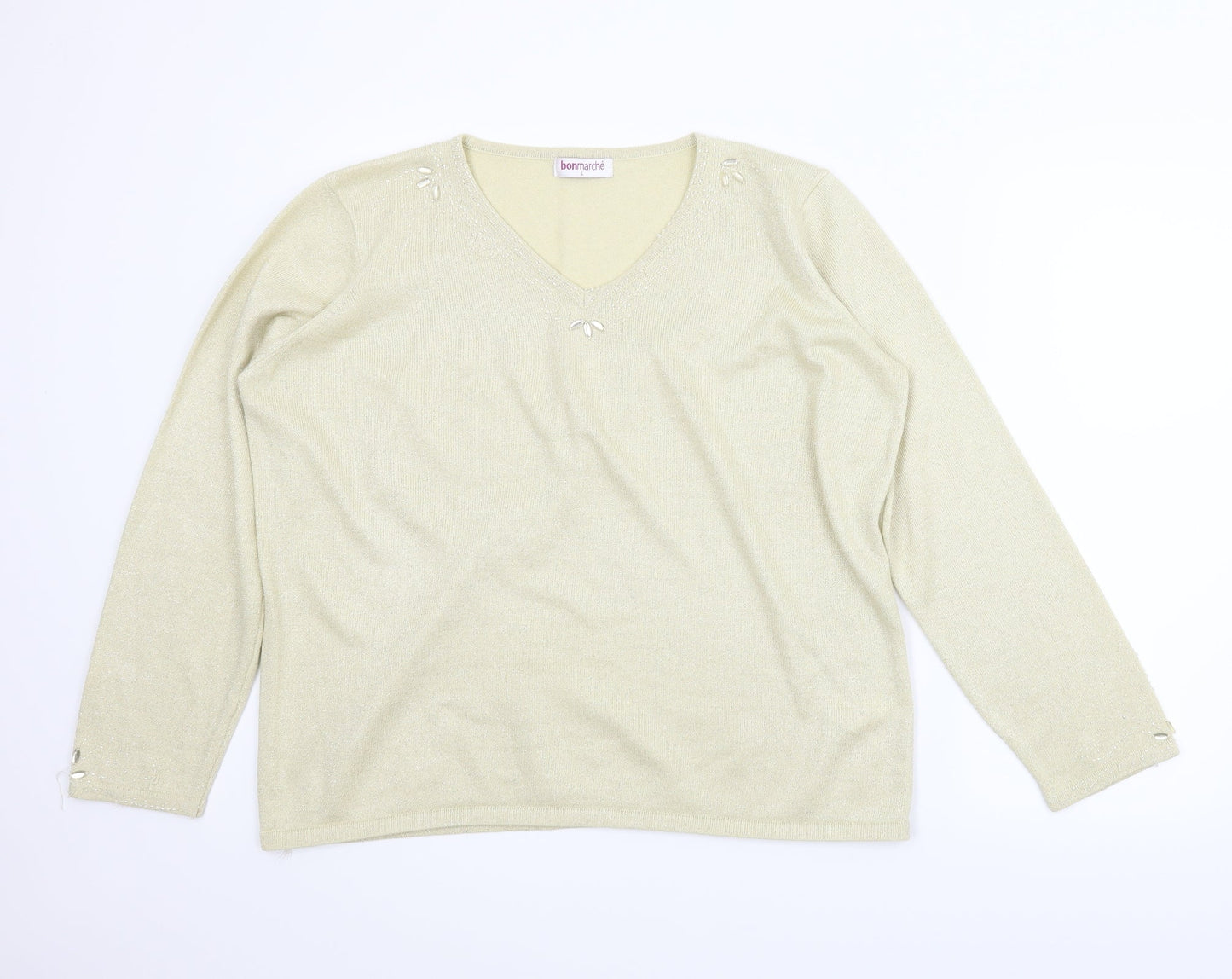 Le Bon Marché Womens Gold   Pullover Jumper Size L