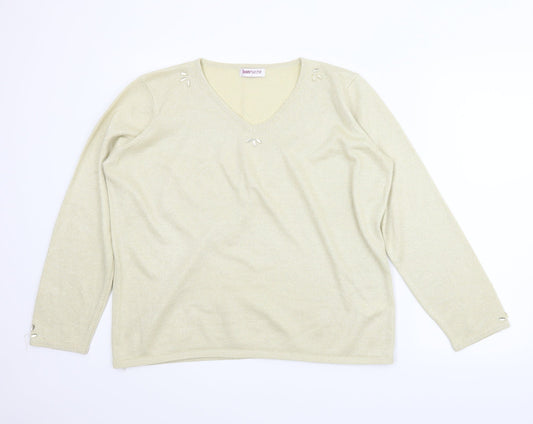 Le Bon Marché Womens Gold   Pullover Jumper Size L