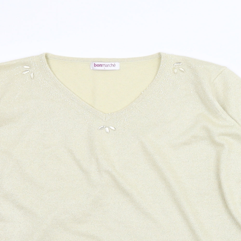 Le Bon Marché Womens Gold   Pullover Jumper Size L