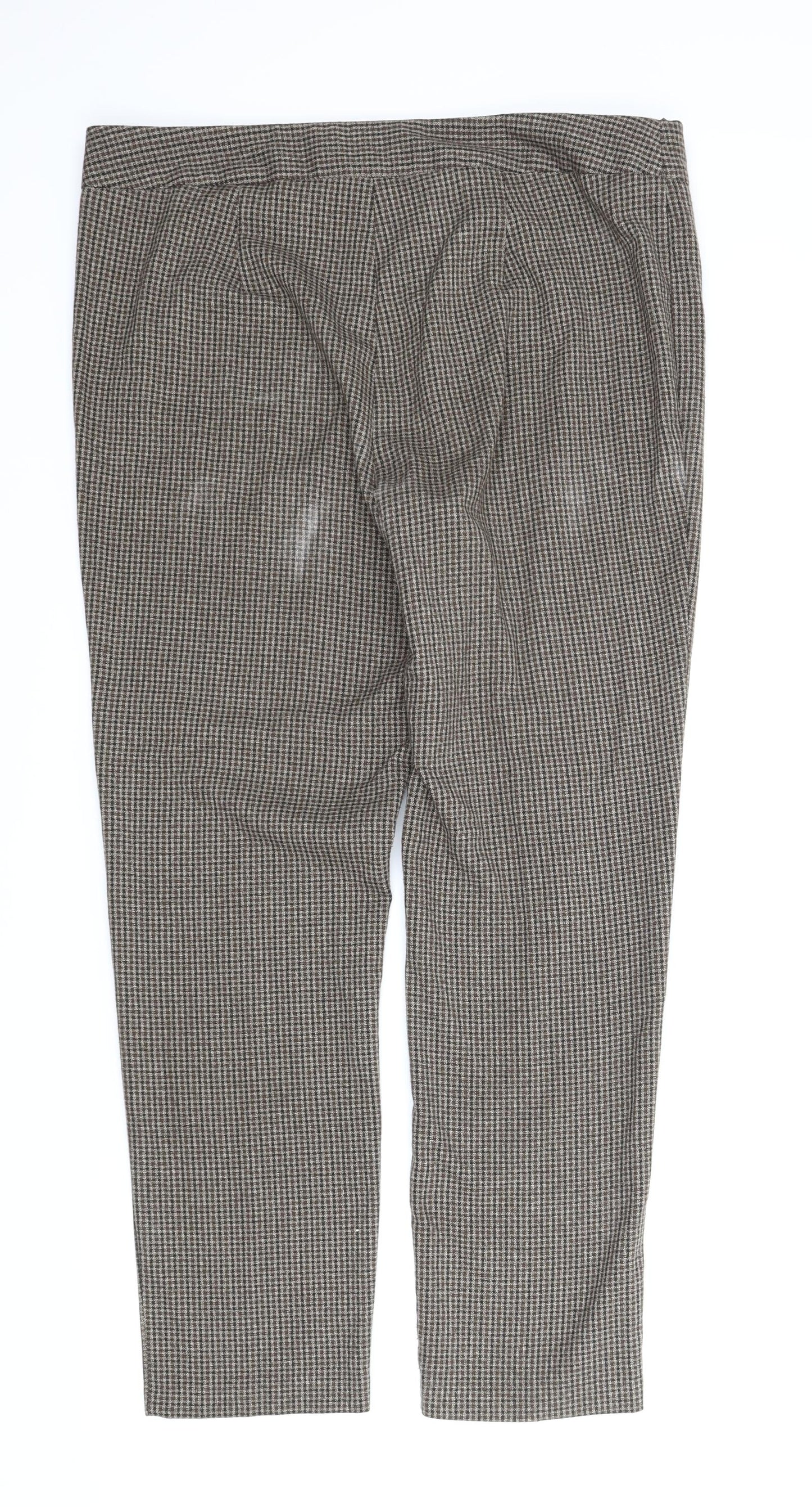 Papaya Womens Brown Plaid  Carrot Trousers Size 16 L28 in