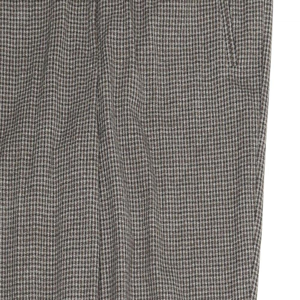 Papaya Womens Brown Plaid  Carrot Trousers Size 16 L28 in