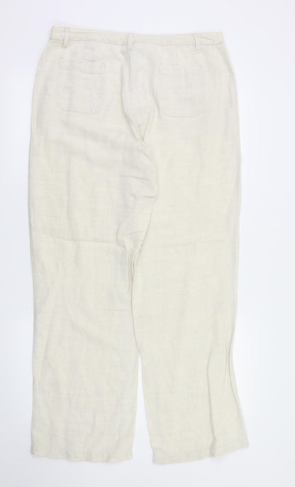 Back view of Etam women’s ivory trousers, size UK 16, 31-inch leg