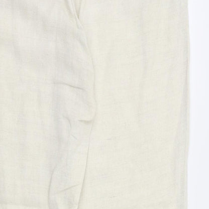 Brand and care label for Etam women’s ivory trousers, size UK 16, 31-inch leg