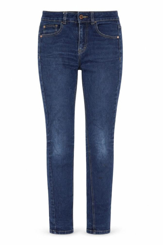 Front view of Perfect Jeans women’s blue denim skinny jeans, size UK 26, 34-inch leg