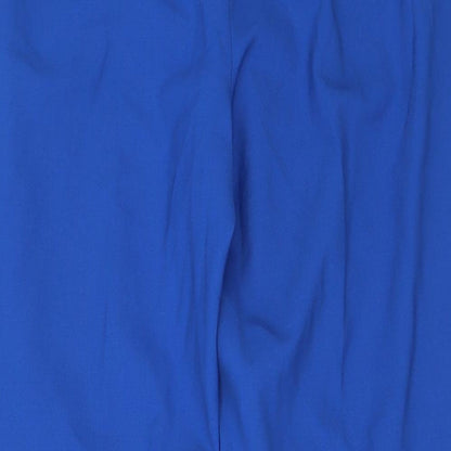 Brand and care label for danced in a drss women’s blue cropped trousers, size UK 12, 24-inch leg