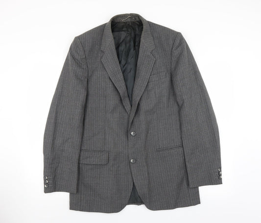 House of Fraser Mens Grey Striped  Jacket Suit Jacket Size 40