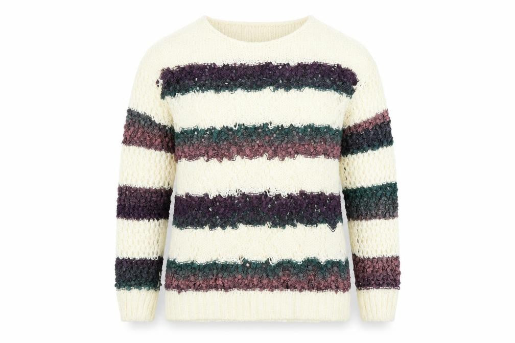 Matalan Womens Ivory Striped  Pullover Jumper Size M