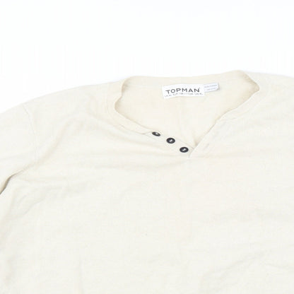 Close-up detail of Topman women’s beige jumper, size XL
