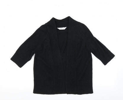 Additional front view of Vanilla Sands women’s black cardigan jumper, size UK 10