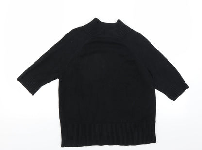 Back view of Vanilla Sands women’s black cardigan jumper, size UK 10
