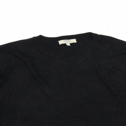 Close-up detail of Papaya women’s black jumper, size S