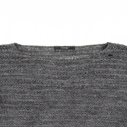 Close-up detail of George women’s grey jumper, size UK 14