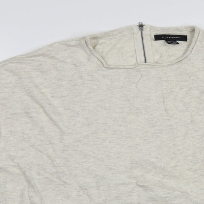 Close-up detail of Atmosphere women’s ivory pullover sweatshirt, size UK 14