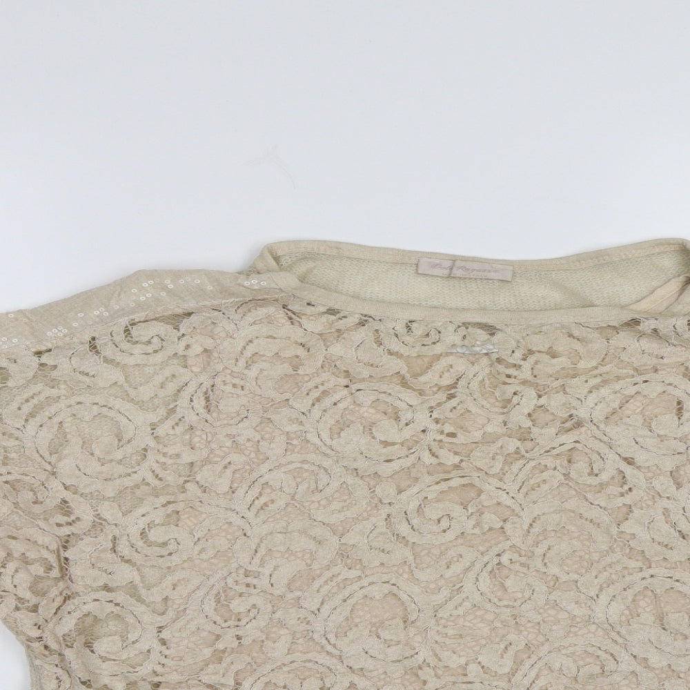 Dolce Ragazza Womens Ivory Paisley  Basic Blouse One Size
