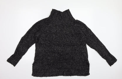 Additional front view of H&M women’s black jumper, size UK 8, - size us/euro- s