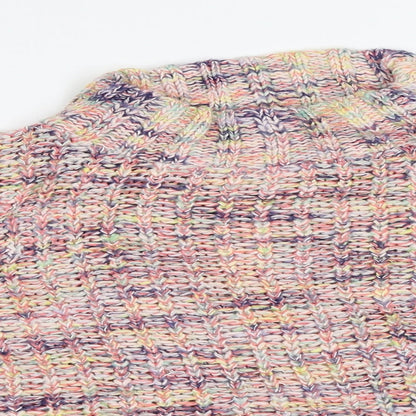 Close-up detail of Missguided women’s multicoloured jumper, size UK 8