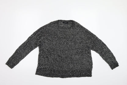 Front view of New Look women’s black cape jumper, size M