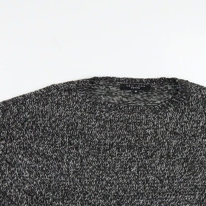 Close-up detail of New Look women’s black cape jumper, size M