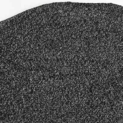 Brand and care label for New Look women’s black cape jumper, size M
