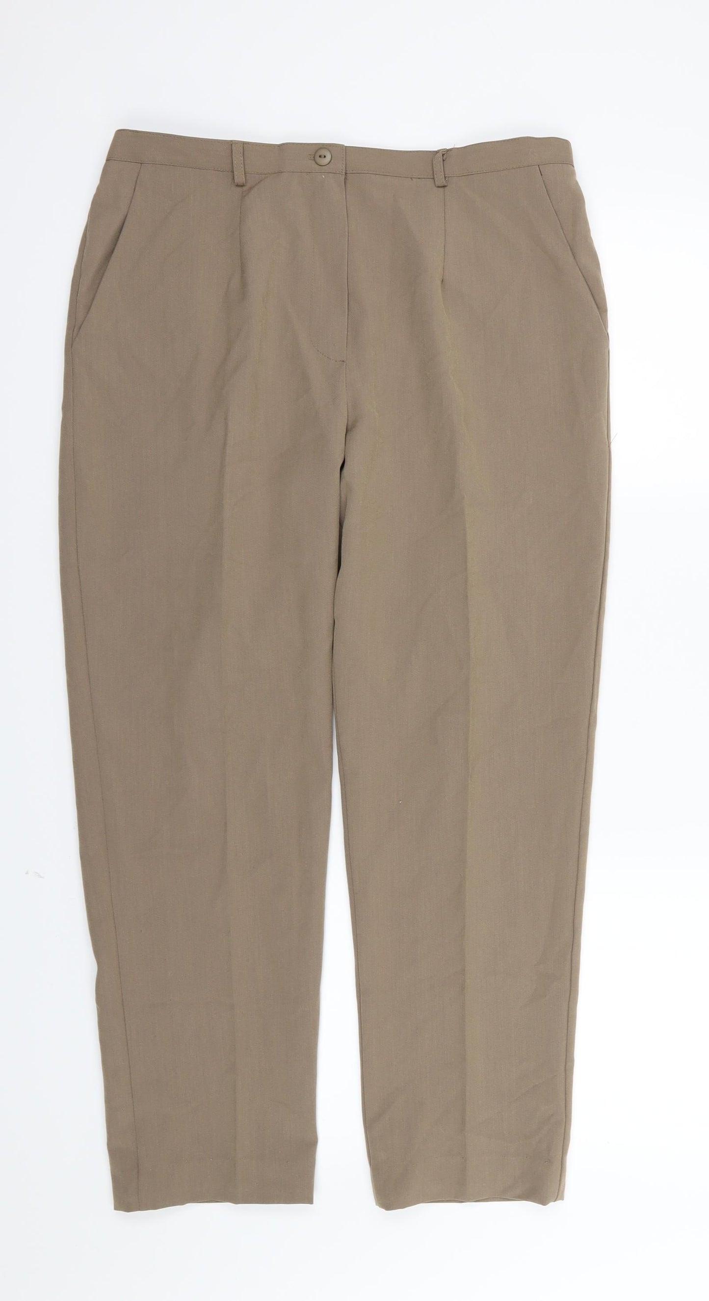 BASSINI Womens Brown  Rayon Trousers  Size 16 L26 in