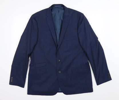 Additional front view of Jacamo men’s blue rayon jacket suit jacket, size 44