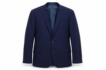 Front view of Jacamo men’s blue rayon jacket suit jacket, size 44