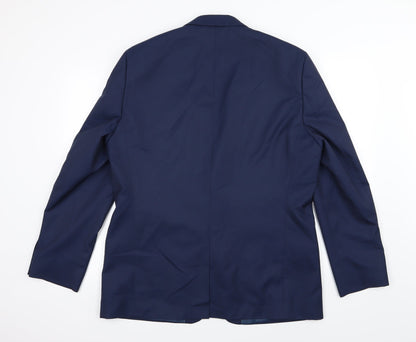 Back view of Jacamo men’s blue rayon jacket suit jacket, size 44
