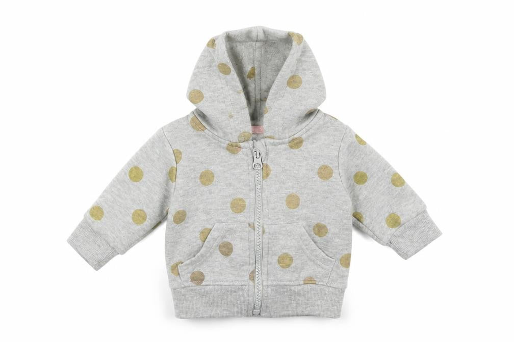 Primark Girls Grey Polka Dot Jersey Jacket  Size 0-3 Months