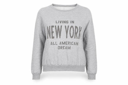 Front view of George women’s grey jersey pullover sweatshirt, size UK 10