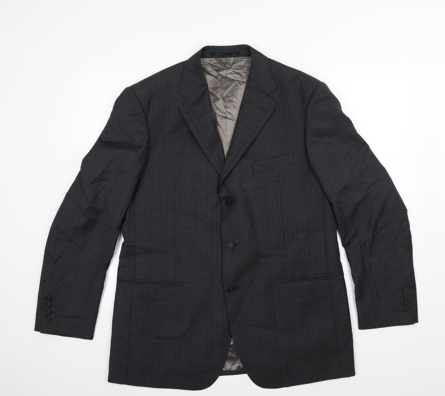 Marks and Spencer Mens Grey Striped  Jacket Suit Jacket Size 42