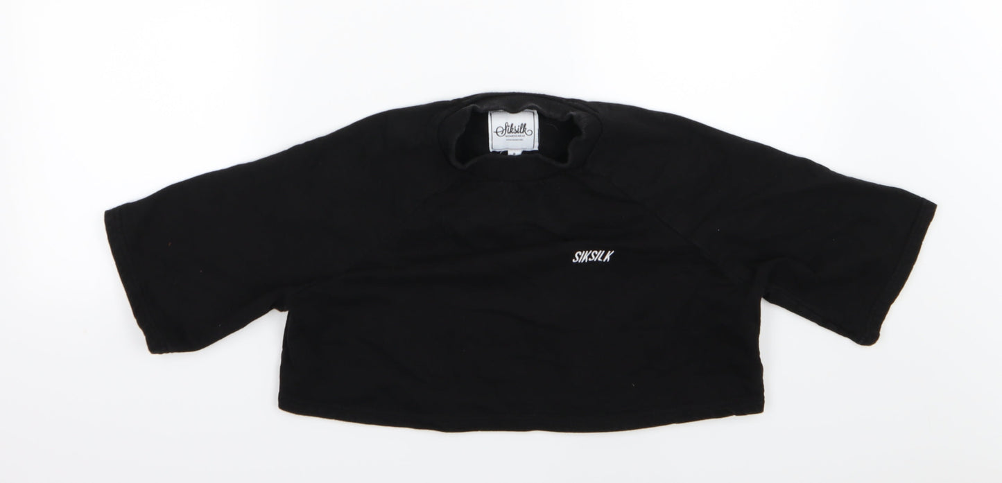 SikSilk Womens Black  Jersey Cropped T-Shirt Size 8