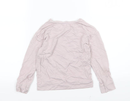 Back view of River Island girls’ pink jersey pullover sweatshirt, size 4-5, years - pug