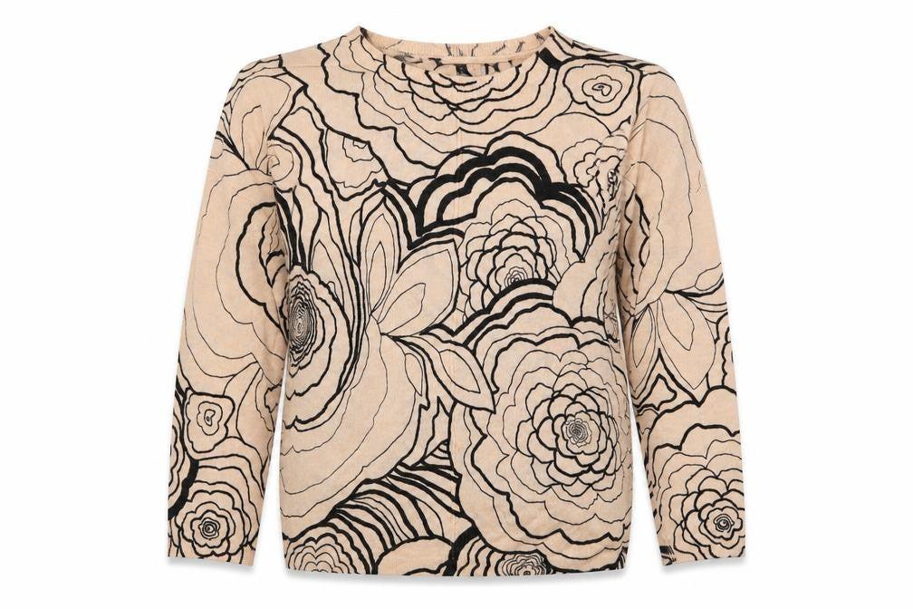 Marks & Spencer Womens Pink Floral Knit Pullover Jumper Size S
