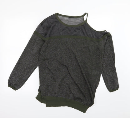 Front view of Next women’s green knit jumper, size UK 18