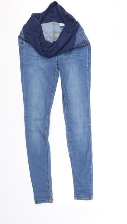 Additional front view of Mama women’s blue straight jeans, size UK 6, 31-inch leg