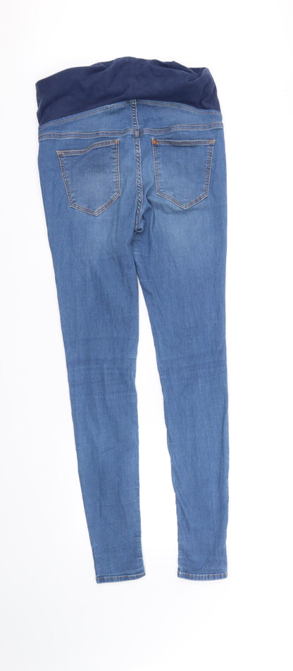 Back view of Mama women’s blue straight jeans, size UK 6, 31-inch leg