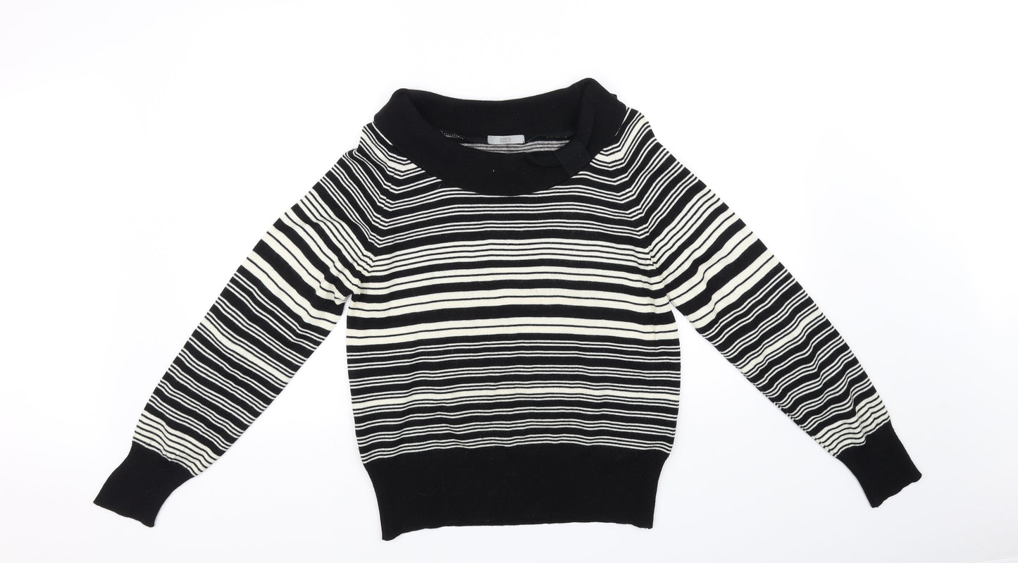 Marks and Spencer Womens Black Striped  Pullover Jumper Size 16