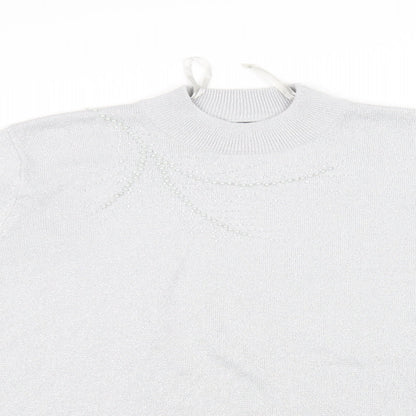 Close-up detail of BLM women’s grey jumper, size XL