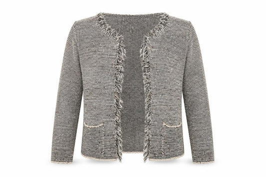 Front view of Atmosphere women’s beige cardigan jumper, size UK 12