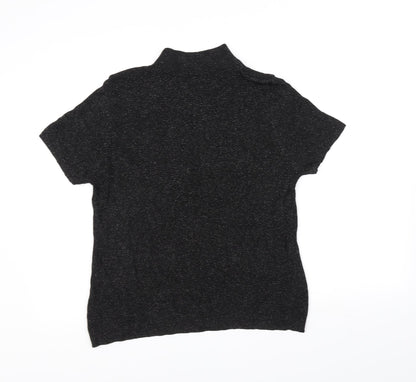 Additional front view of St Michael women’s black basic t-shirt, size UK 16