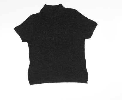 Back view of St Michael women’s black basic t-shirt, size UK 16