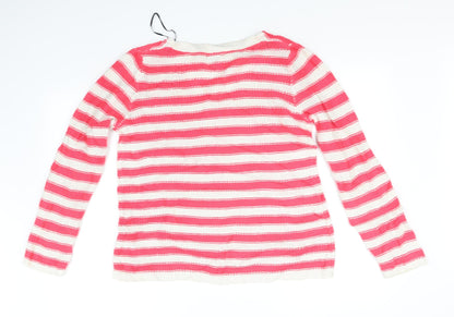 Back view of H&M women’s red striped jumper, size M