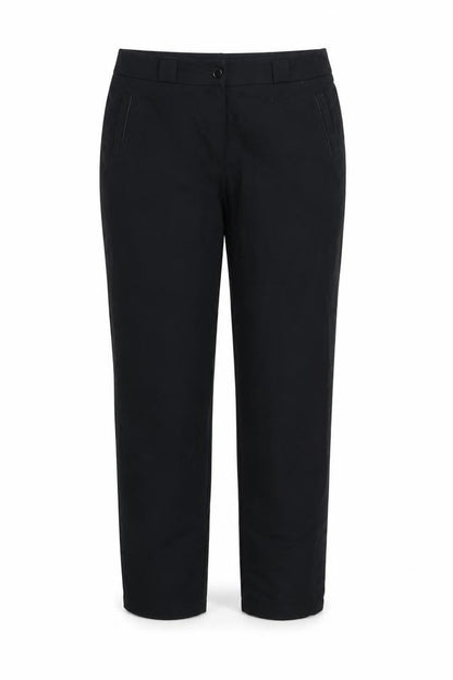 Front view of der ella women’s black trousers, size UK 14, 31-inch leg