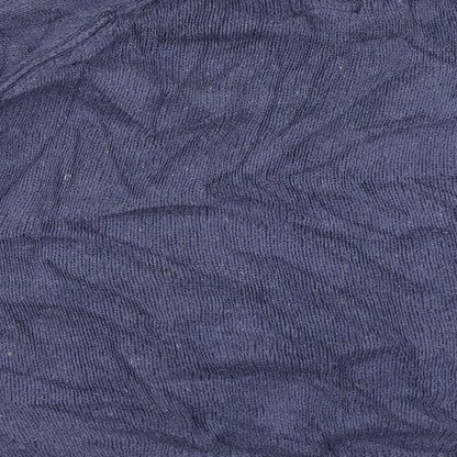 Brand and care label for Marks & Spencer men’s blue henley jumper, size XL