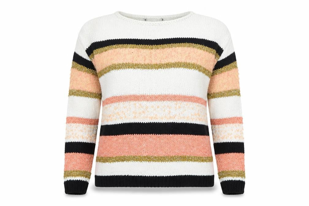 Marks & Spencer Womens Orange Striped  Pullover Jumper Size S