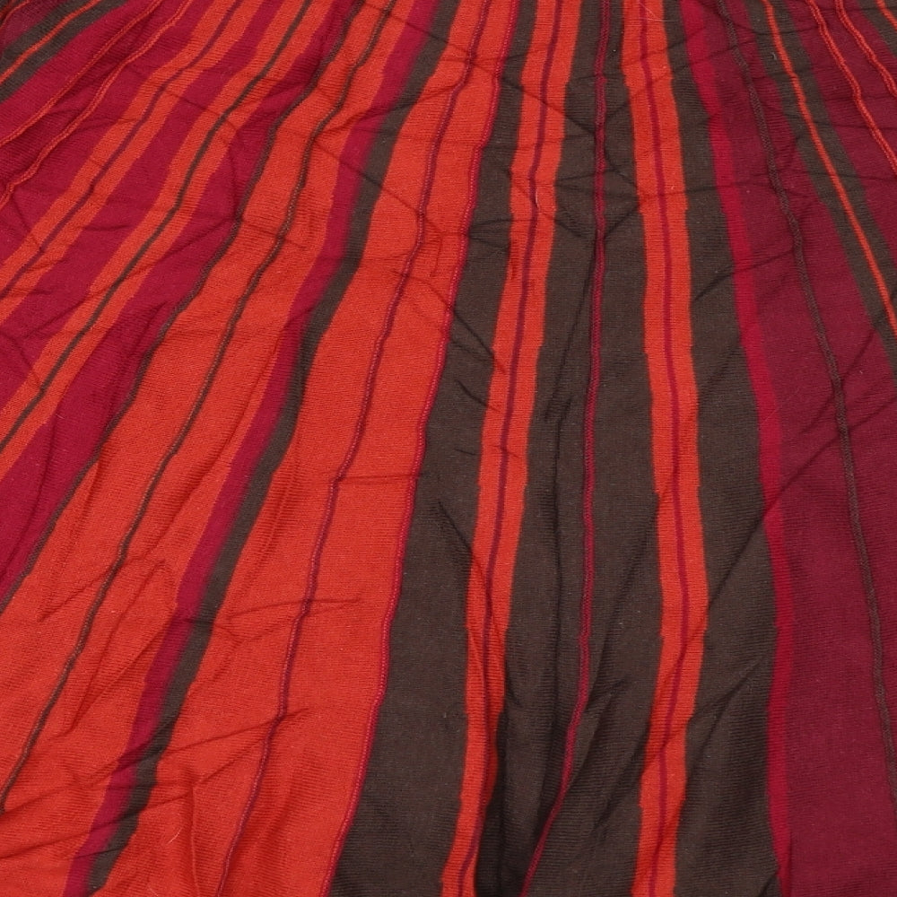 Trucco Womens Pink Striped  Skater Skirt Size 40