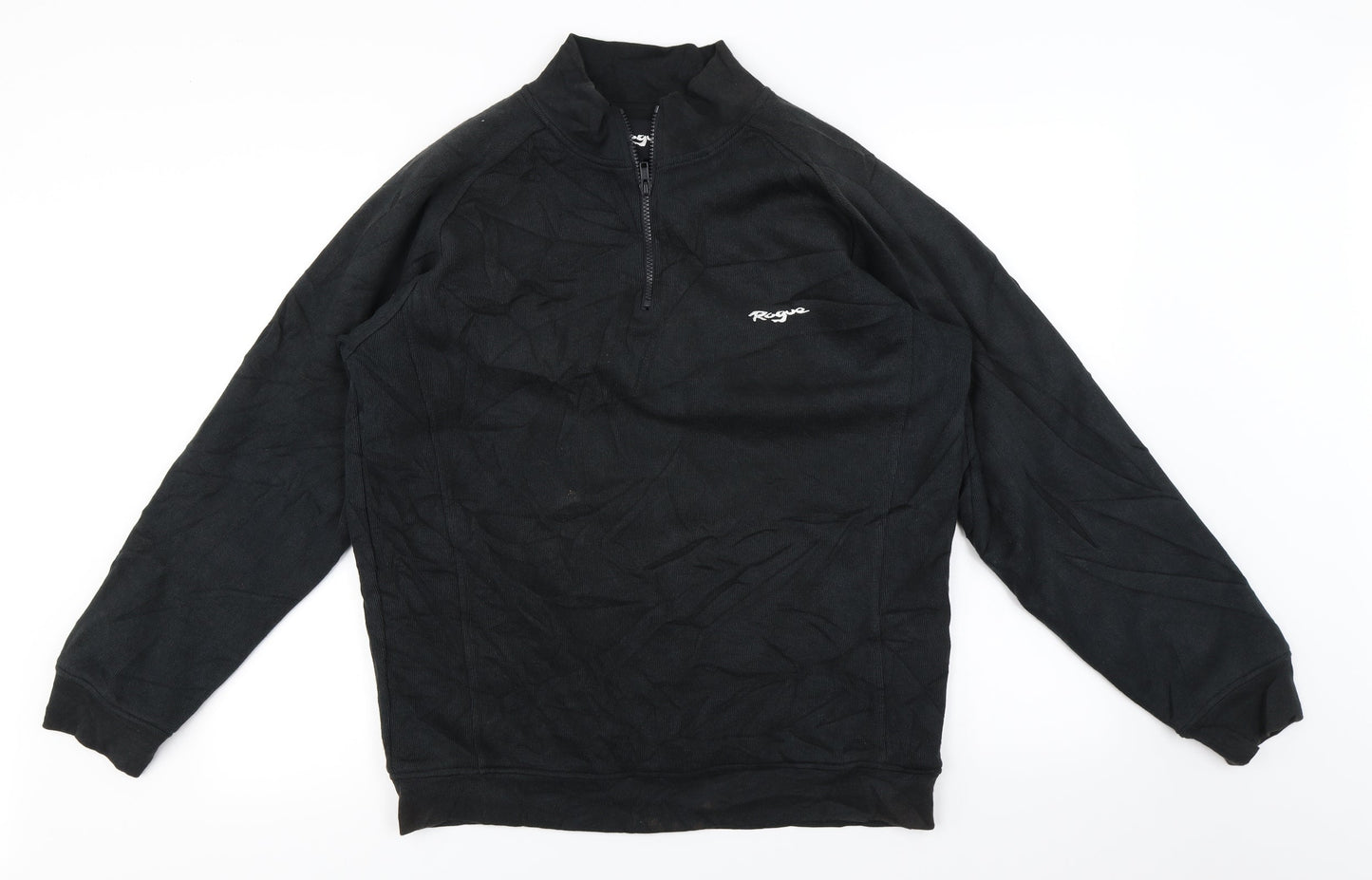 Rogue Mens Black   Henley Jumper Size L