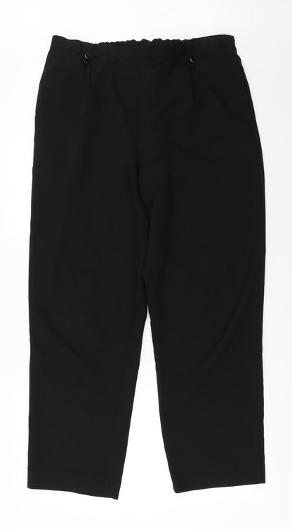 Additional front view of Bonmarché women’s black trousers, size UK 16, 26-inch leg