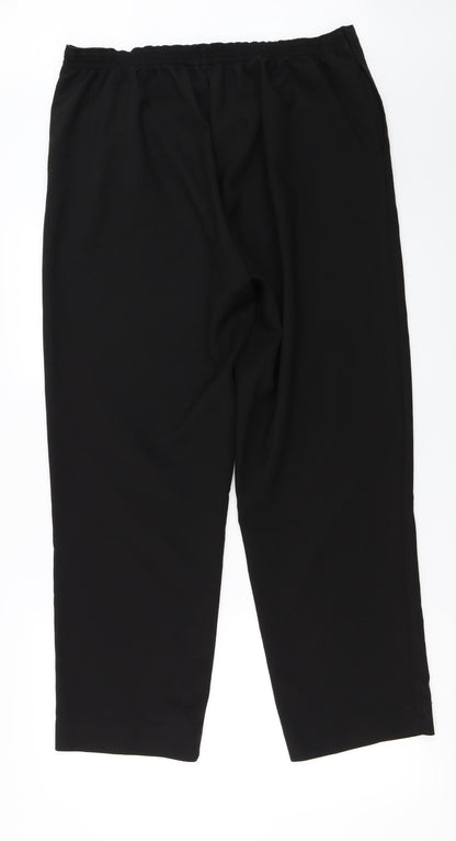 Back view of Bonmarché women’s black trousers, size UK 16, 26-inch leg