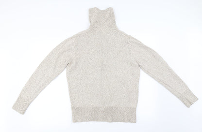Back view of BHS women’s beige henley jumper, size UK 16